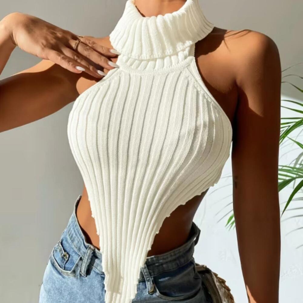 YG COLLECTION: Siena Knitted Top - Bone